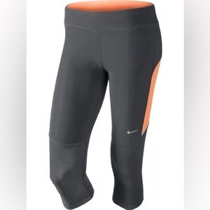 Women’s STAY WARM Run/Yoga/Gym Leggings- Grey/ Tangerine size small